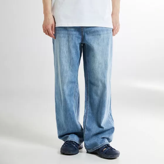 SPAO Pants | Denim Pants- Men Wide Denim SPTJE25C51 Indigo