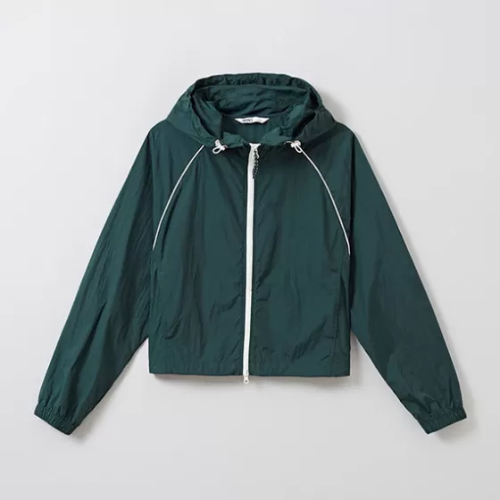 SPAO Jackets- Women Long Sleeve Crop Windbreaker SPJJE37G01 Hunter